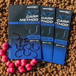 Matrix X7 Carp Method Barbless Eyed Hooks